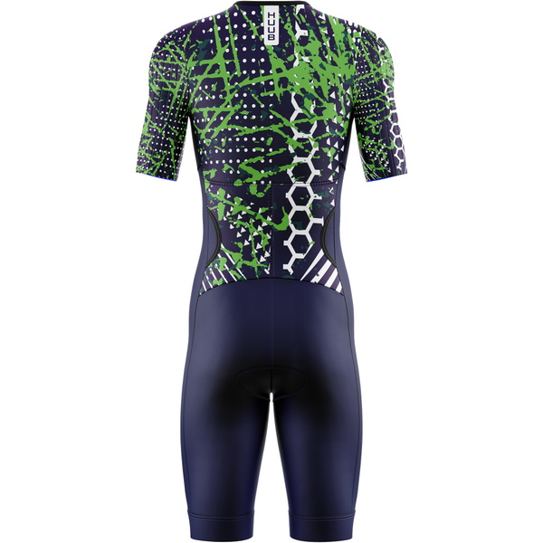 2026 HUUB Mens Collage Tri Suit COLTSNL - Navy / Lime